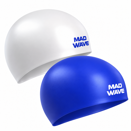 Mad Wave Reversible Silicone Swim Cap – White / Blue