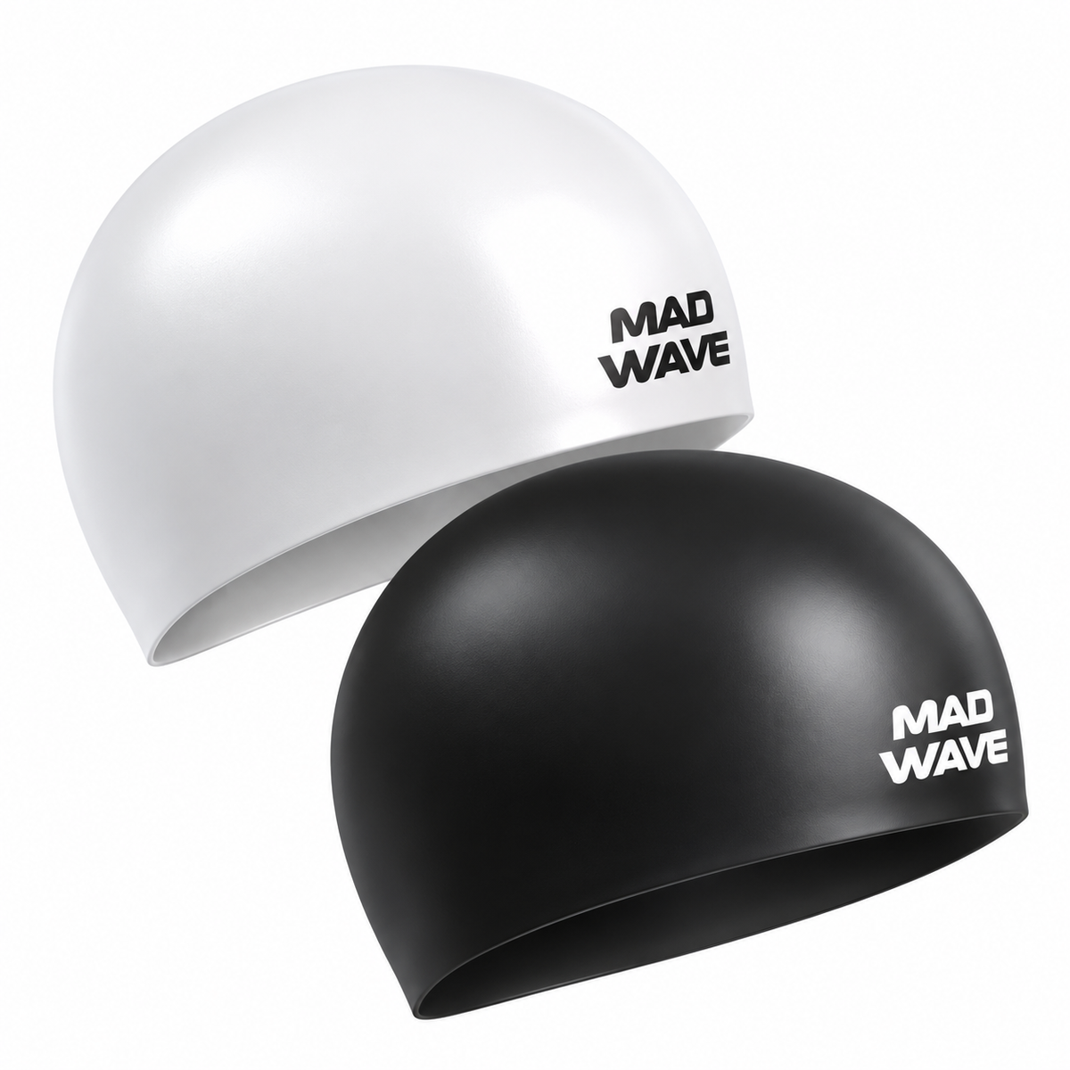 Mad Wave Reversible Silicone Swim Cap – Black / White