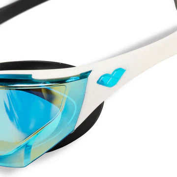 Arena Cobra Edge Swipe Mirror Goggles Aqua White Fireflow