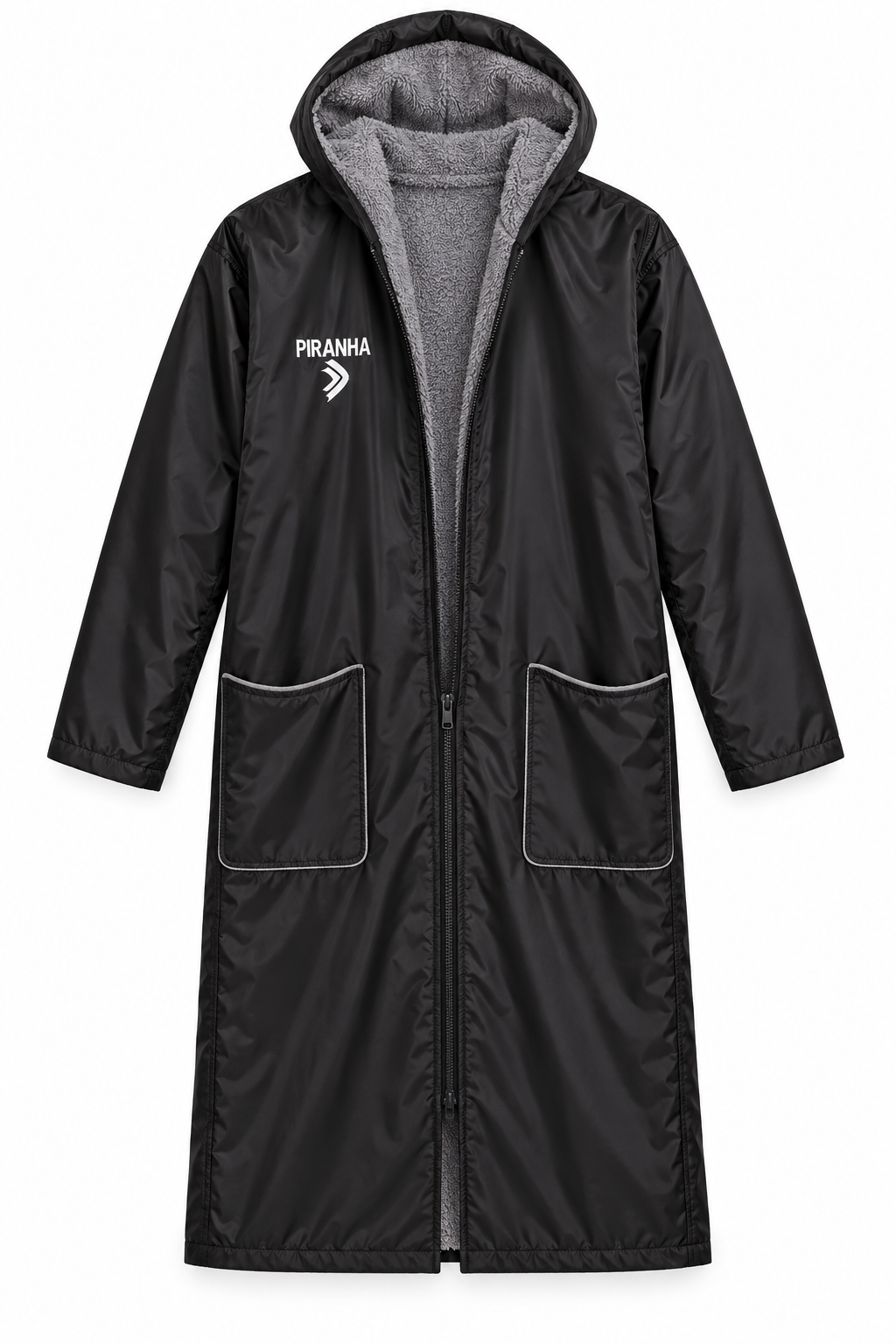 Swim Robe Piranha Dry-Robe Zipper Black/Grey