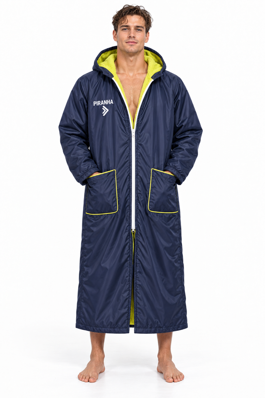 Swim Robe Piranha Dry-Robe Zipper Navy/Fluo_Green